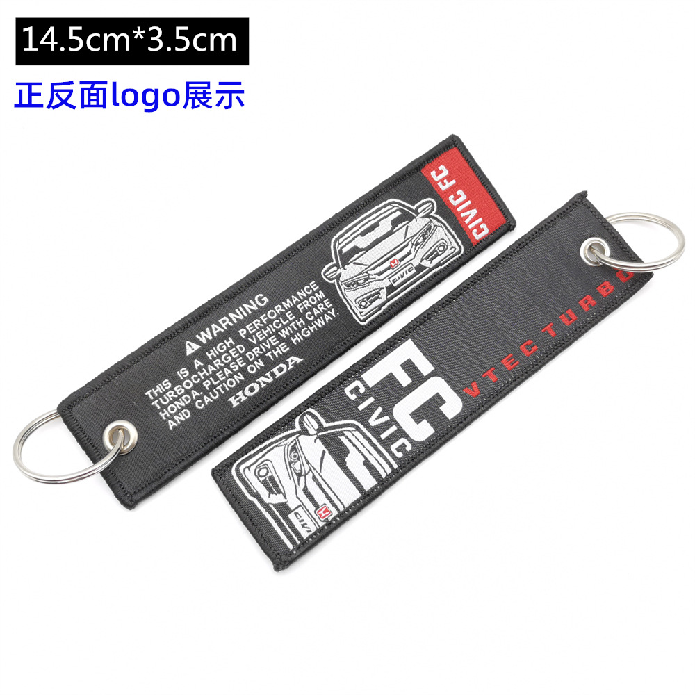 Metal Motorbike Car Logo Cloth Kering Keychain Keyfob for JDM GTI NISMO RALLIART TYPE R HKS TRD NOS Netby