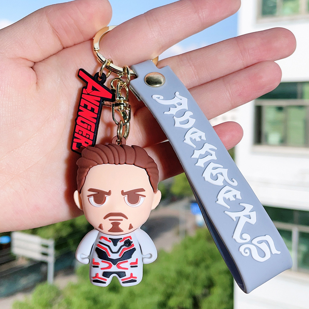 PVC Avengers Superhero Movie Keychain Keyring Captain America Hulk Thanos Spiderman Deadpool Ironman Thor Netby