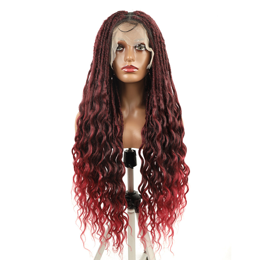 Synthetic Fiber Full Lace Crochet Hair Wig Water Wave Netby