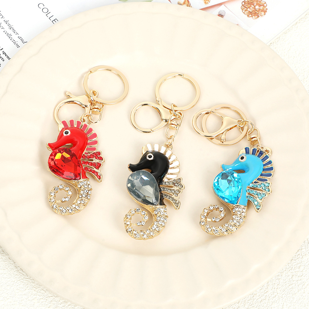Seahorse Rhinestone Keychain Keyring Netby