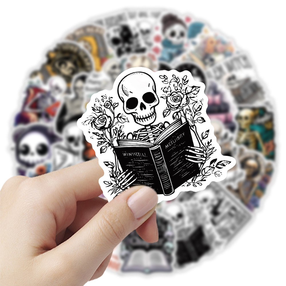 50pcs/pack Skull Anti Water Sticker Netby