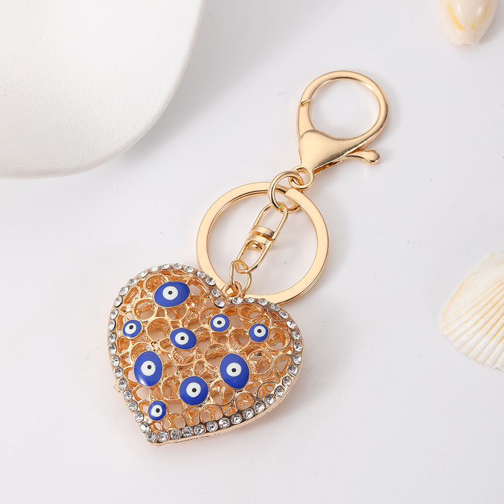 Rhinestone Eye Love Heart Palm Keychain Keyring Netby