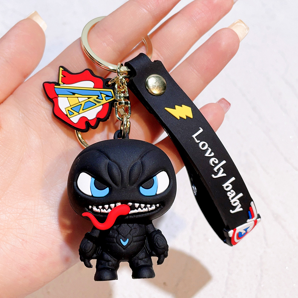 Animation Deadpool Spiderman Q Edition Avengers Keychain Keyring Captain America Hulk Venom Ironman Spiderman Netby