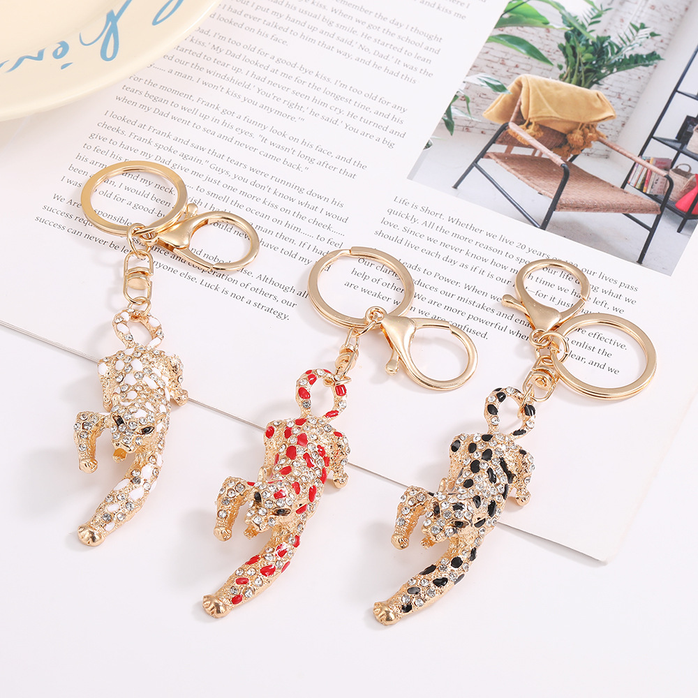 Rhinestone Leopard Keychain Keyring Netby