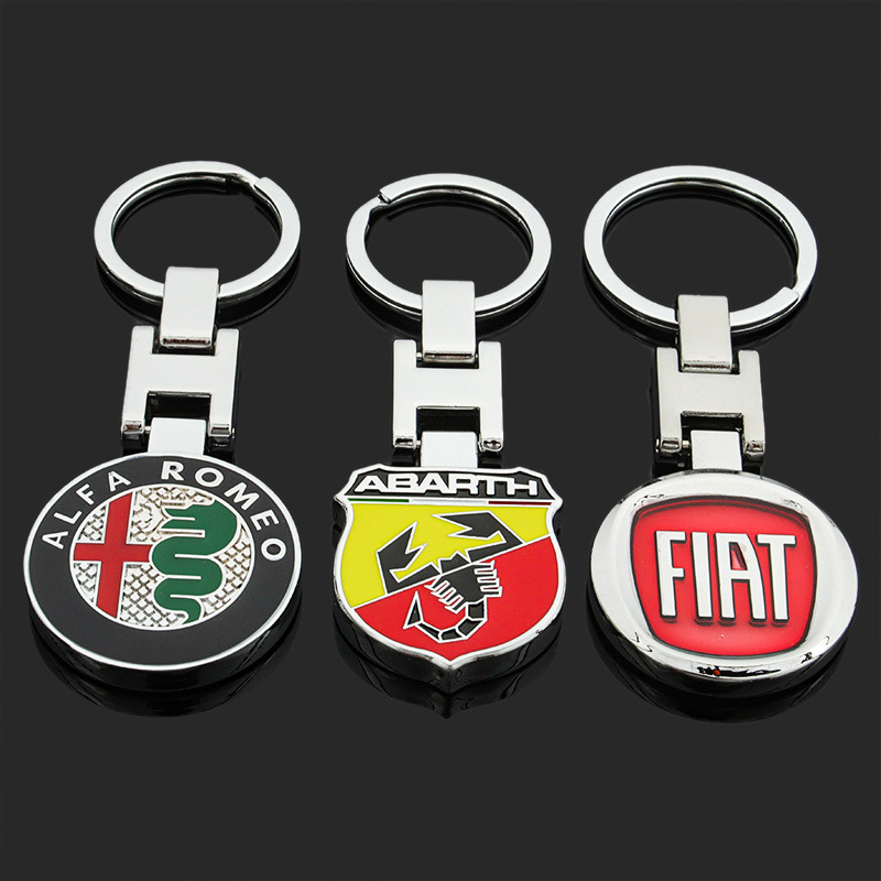 Metal H Buckle Car Logo Keychain Keyring Keyfob for Abarth Fiat Alfa Romeo Netby