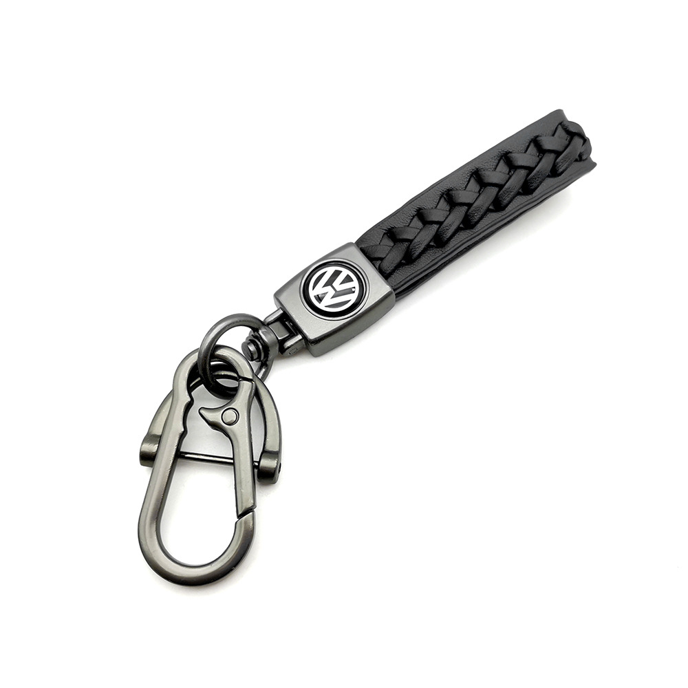 Knitting Leather Car Logo Emblem Kering Keychain Keyfob for Audi Benz BMW VW Chevrolet Toyota Volvo Netby