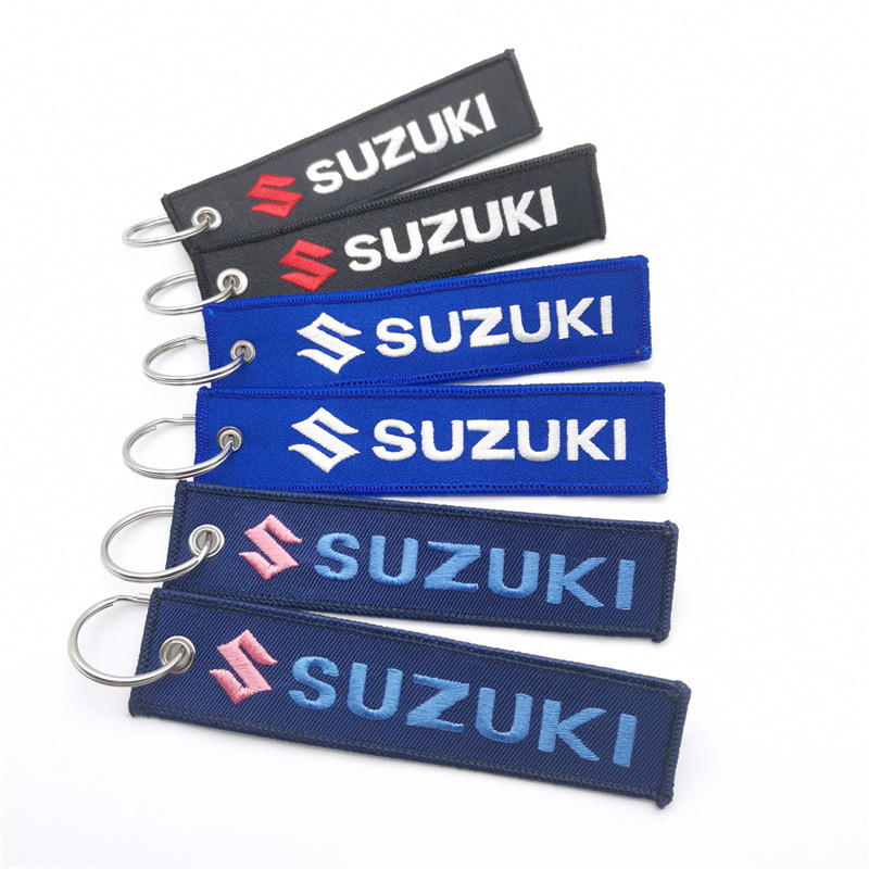 Short Cloth Strip Keyring Keychain for Motorbike with Logo Emblem Badge Netby