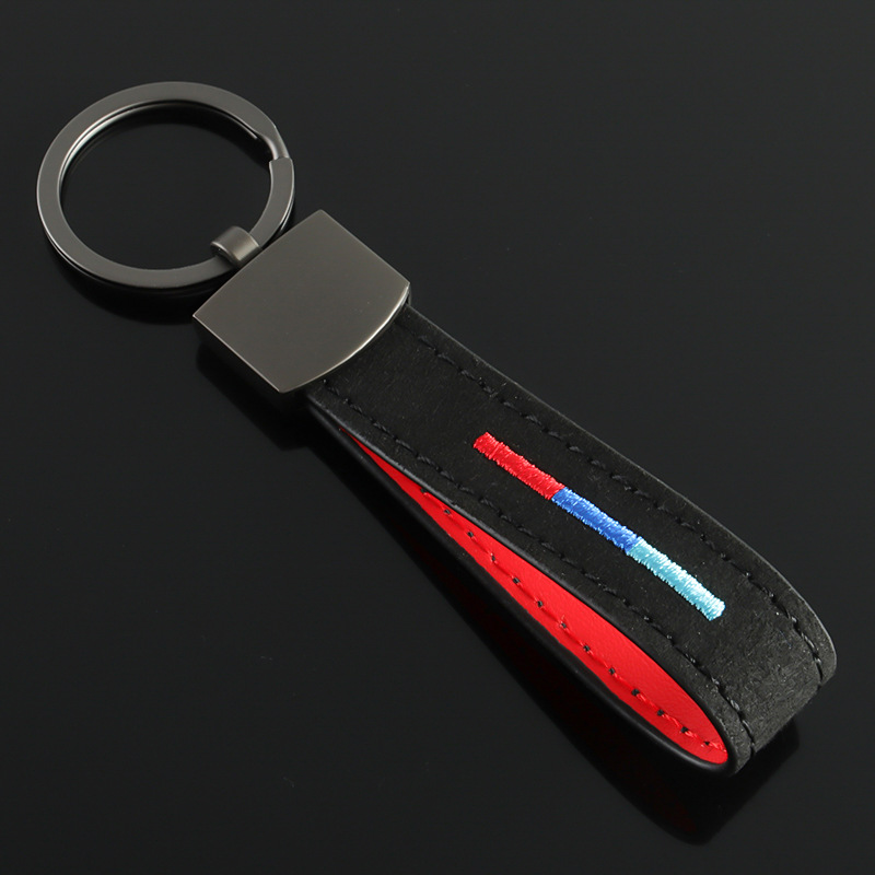 Alcantara National Flag Car Logo Keychain Keyring Keyfob for Italy Germany France BMW Netby