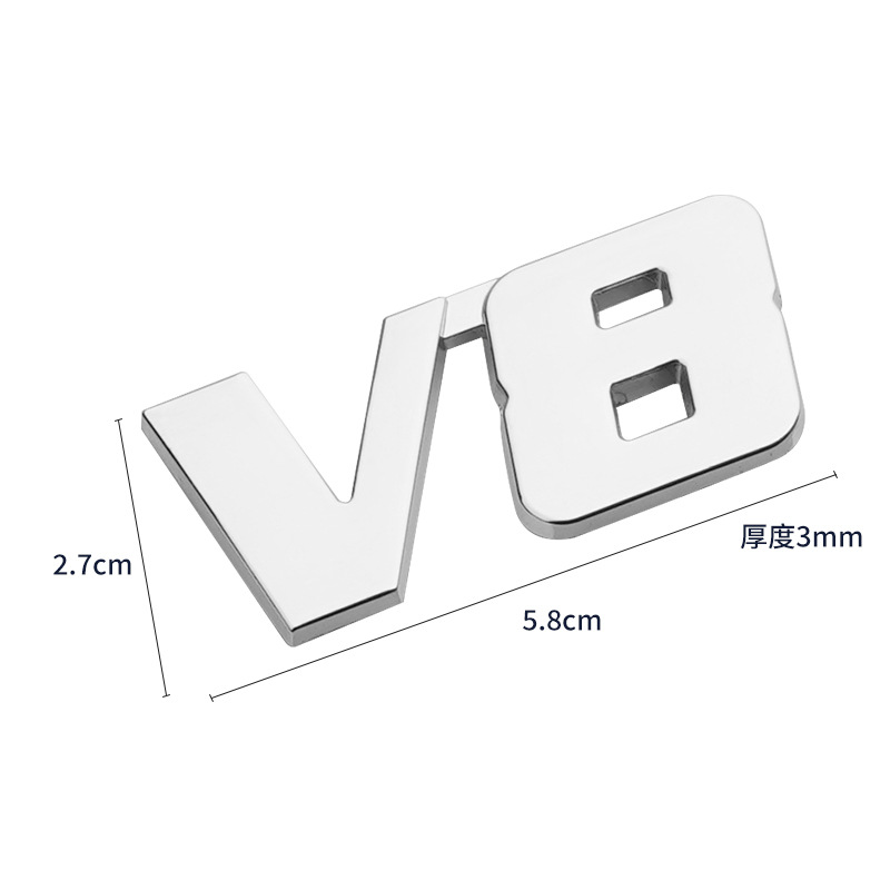 Metal 4X4 4WD Full Time V6 V8 Car Emblem Badge Netby
