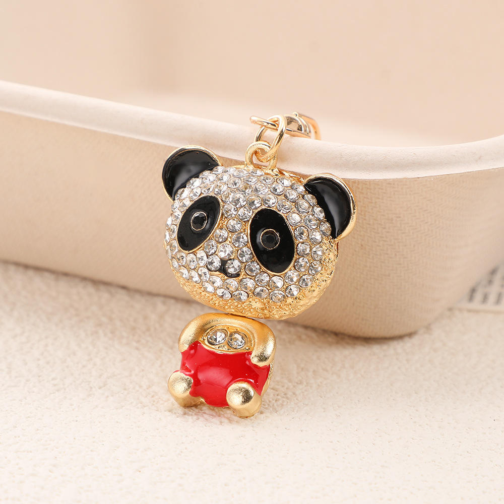 Rhinestone Panda Keychain Keyring Netby