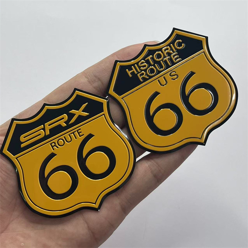 Aluminum Cadillac SRX HISTORIC ROUTE US 66 Car Sticker Netby