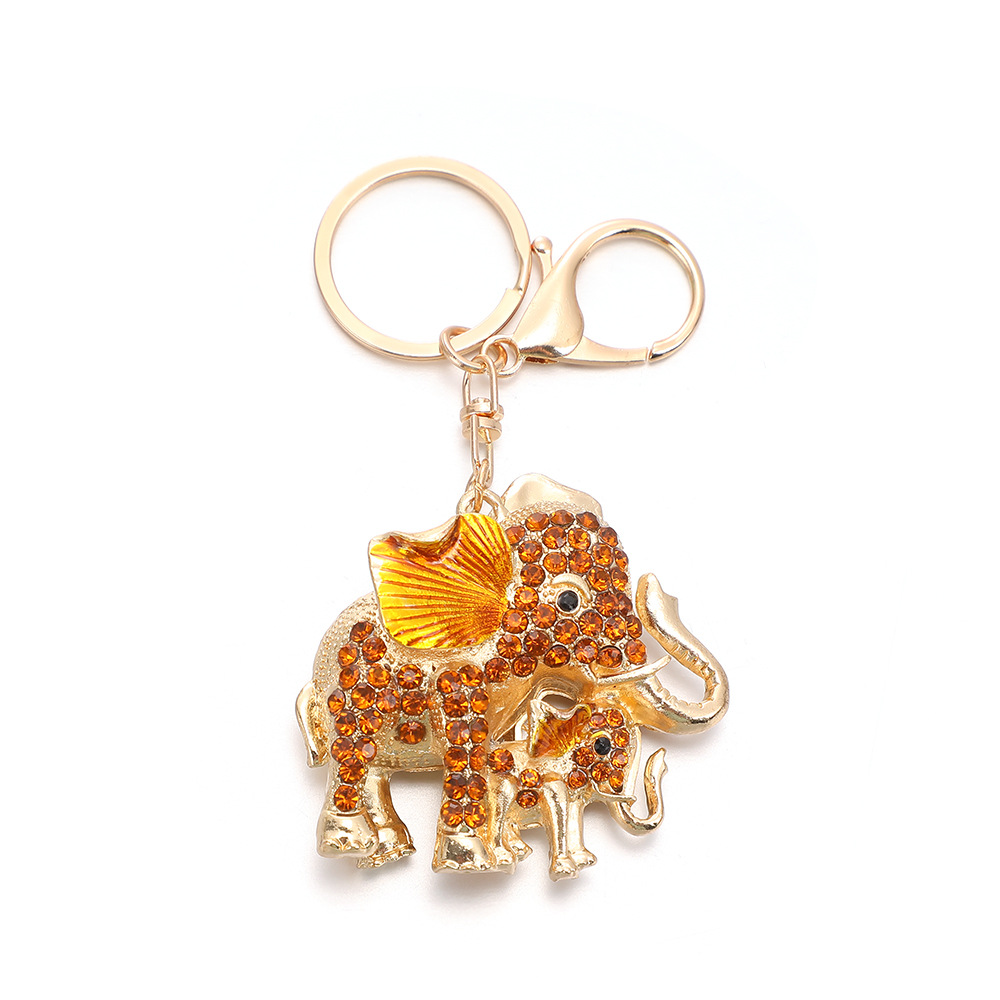 Rhinestone Elephant Keychain Keyring Netby