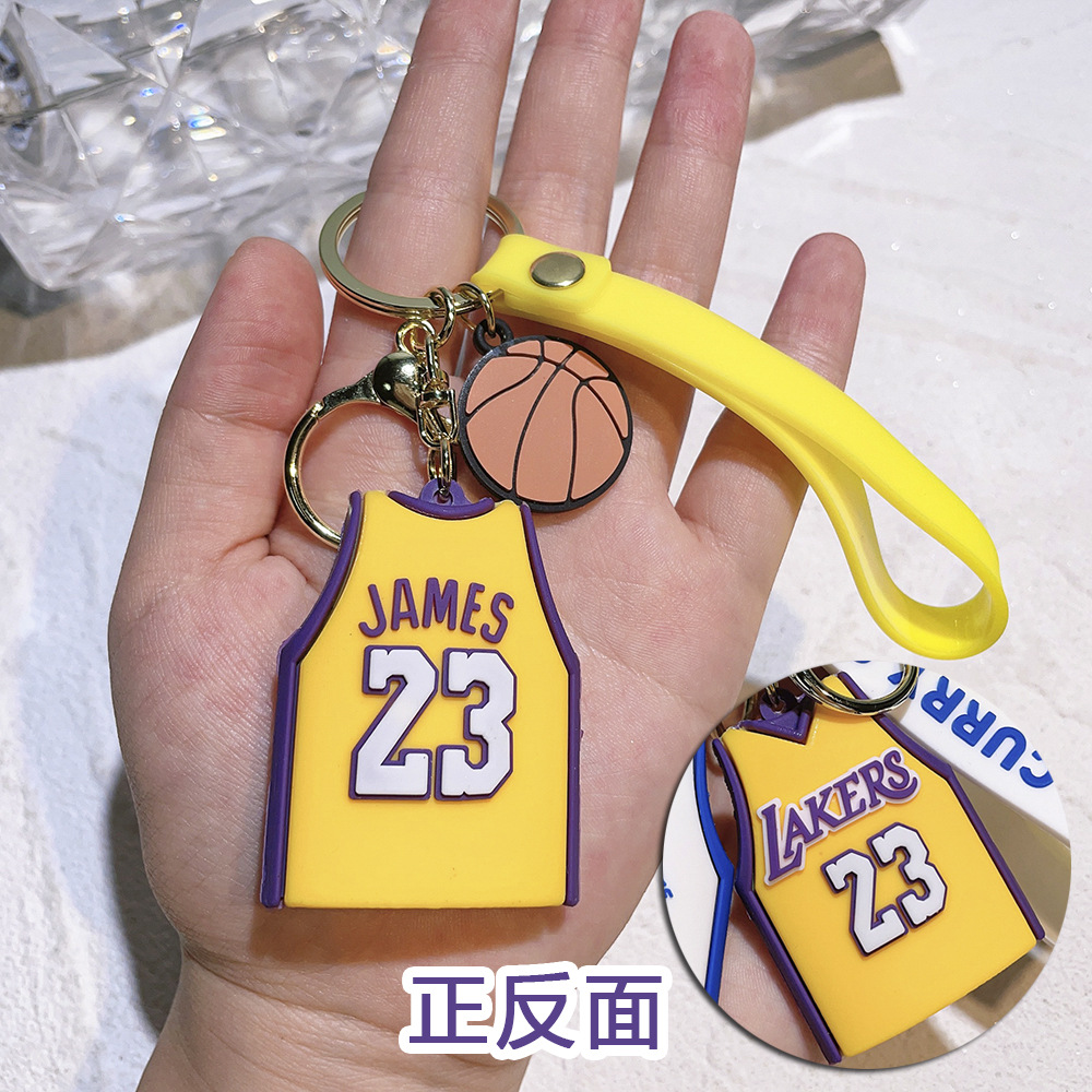 Sports Game Keychain Keyring With NBA Basketball Star Jersey Jordan Kobe Curry James