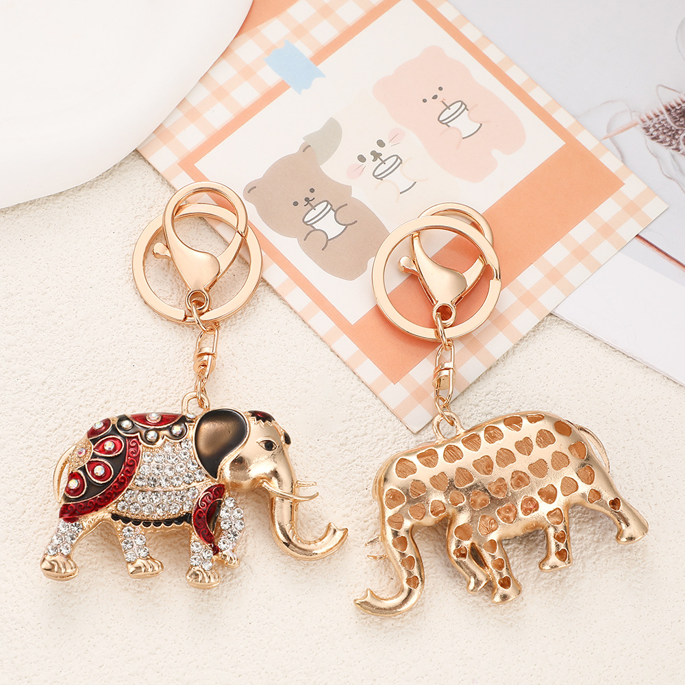 Rhinestone Elephant Keychain Keyring Netby