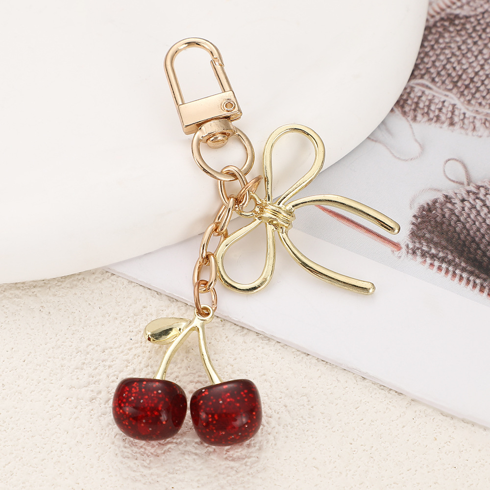 Rhinestone Cherry Keychain Keyring Netby