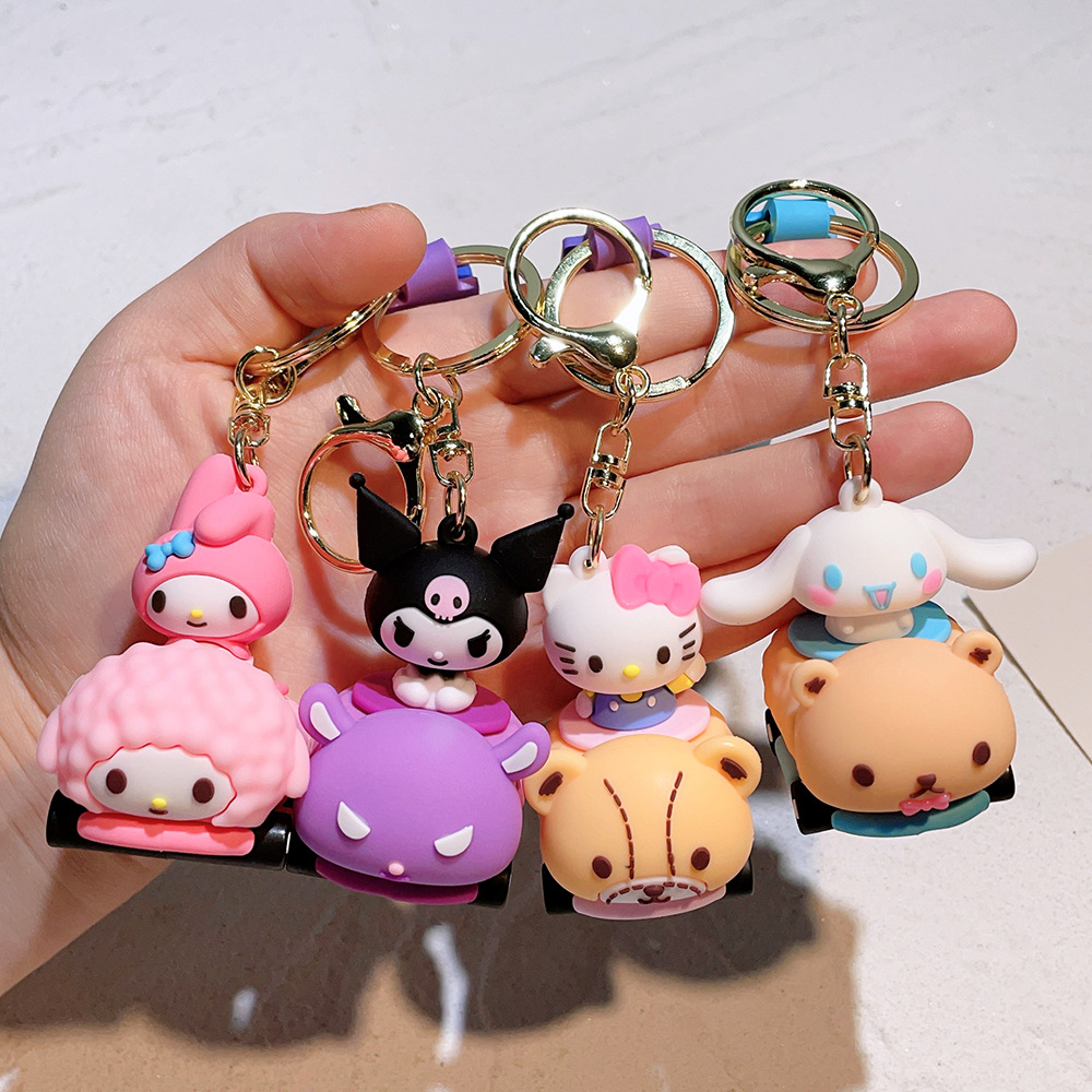 Animation Hello Kitty Kuromi Cinamoroll Keychain Keyring Netby