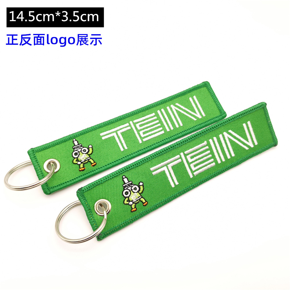 Metal Motorbike Car Logo Cloth Kering Keychain Keyfob for JDM GTI NISMO RALLIART TYPE R HKS TRD NOS Netby