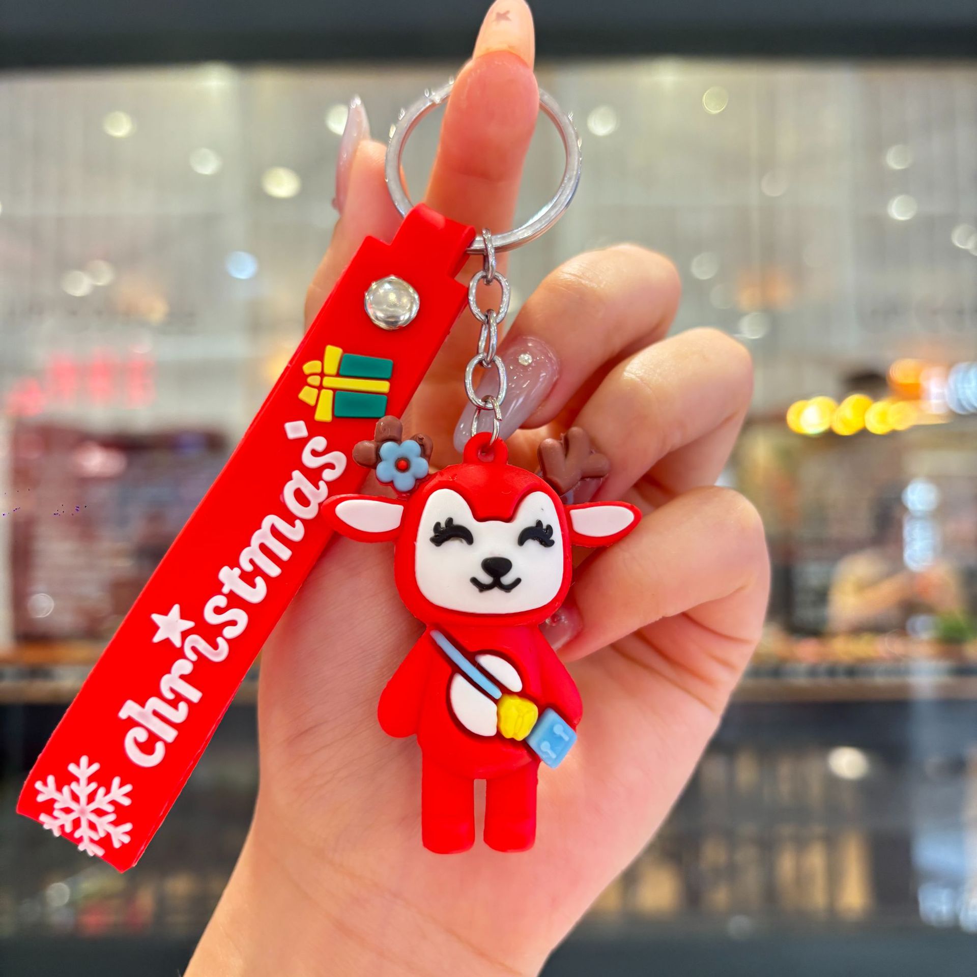 Silicon Santa Claus Tree Snowman Festival Christmas Keychain Keyring Netby