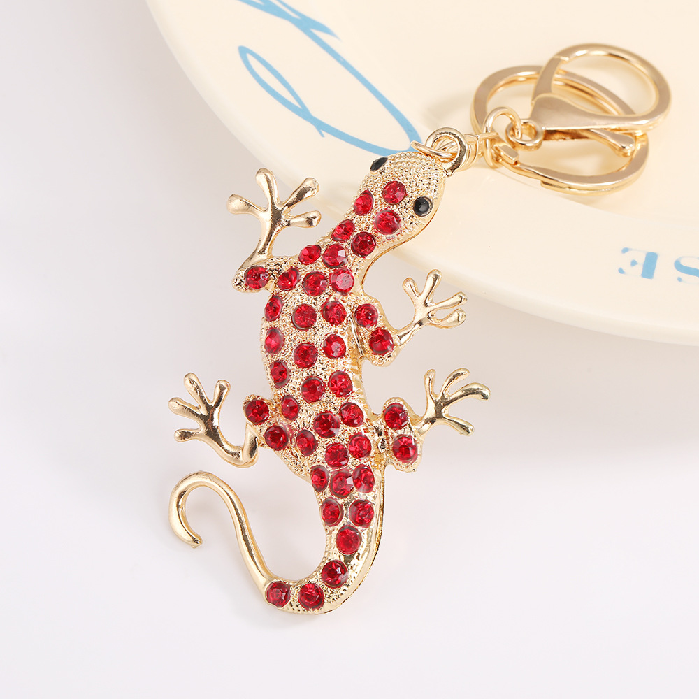 Rhinestone Gecko Keychain Keyring Netby