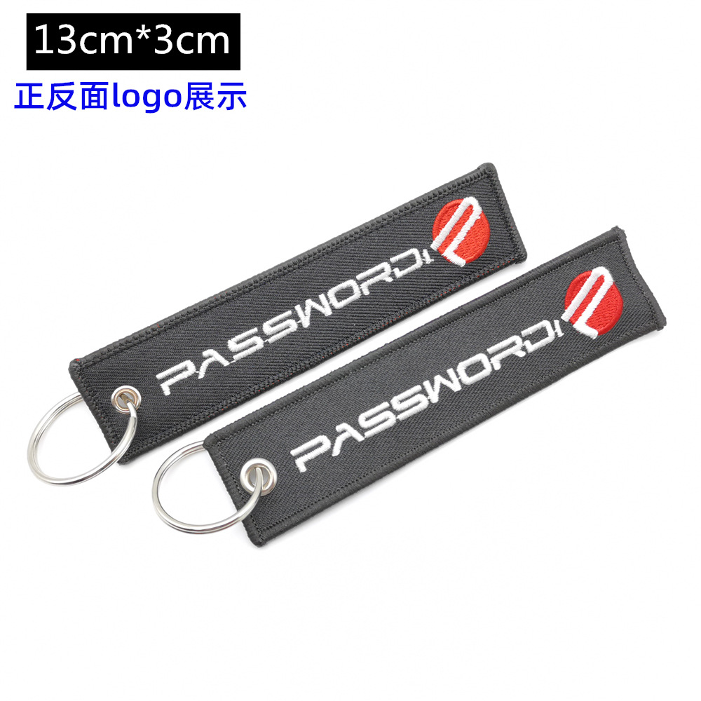 Metal Motorbike Car Logo Cloth Kering Keychain Keyfob for JDM GTI NISMO RALLIART TYPE R HKS TRD NOS Netby