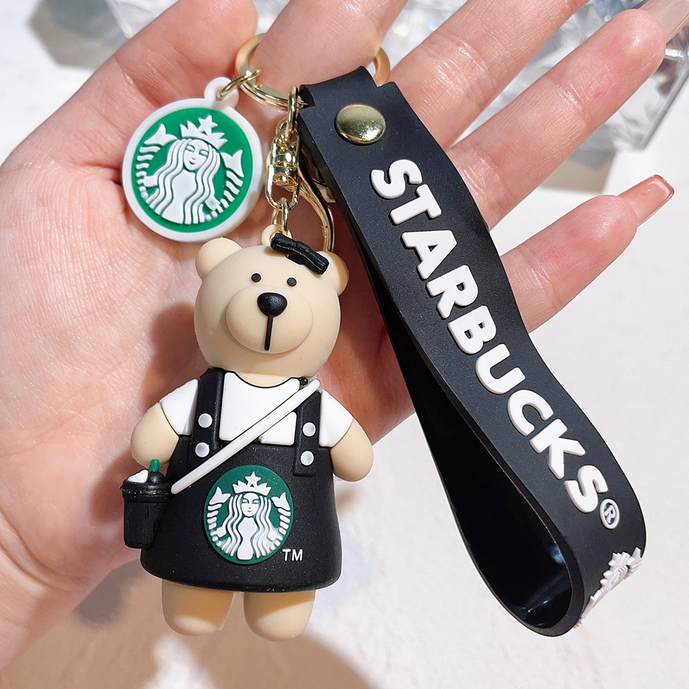 Rubber Starbucks Bear Coffee Cup Keychain Keyring Netby