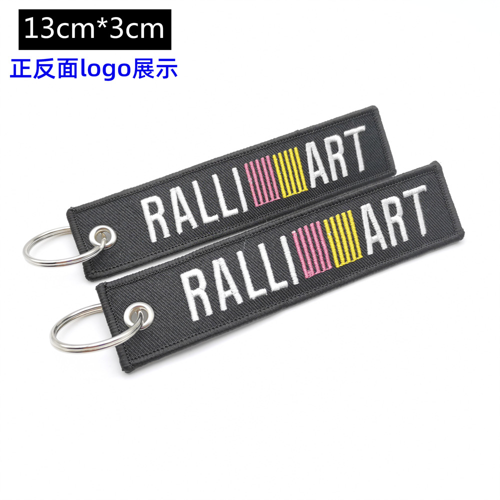 Metal Motorbike Car Logo Cloth Kering Keychain Keyfob for JDM GTI NISMO RALLIART TYPE R HKS TRD NOS Netby