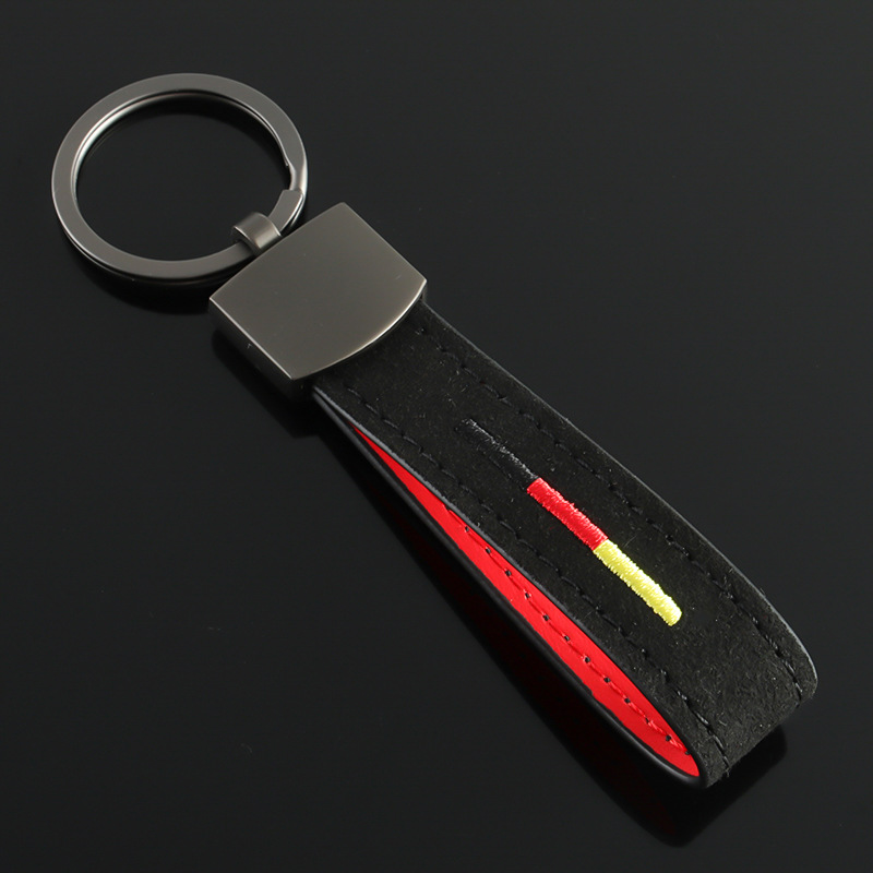 Alcantara National Flag Car Logo Keychain Keyring Keyfob for Italy Germany France BMW Netby