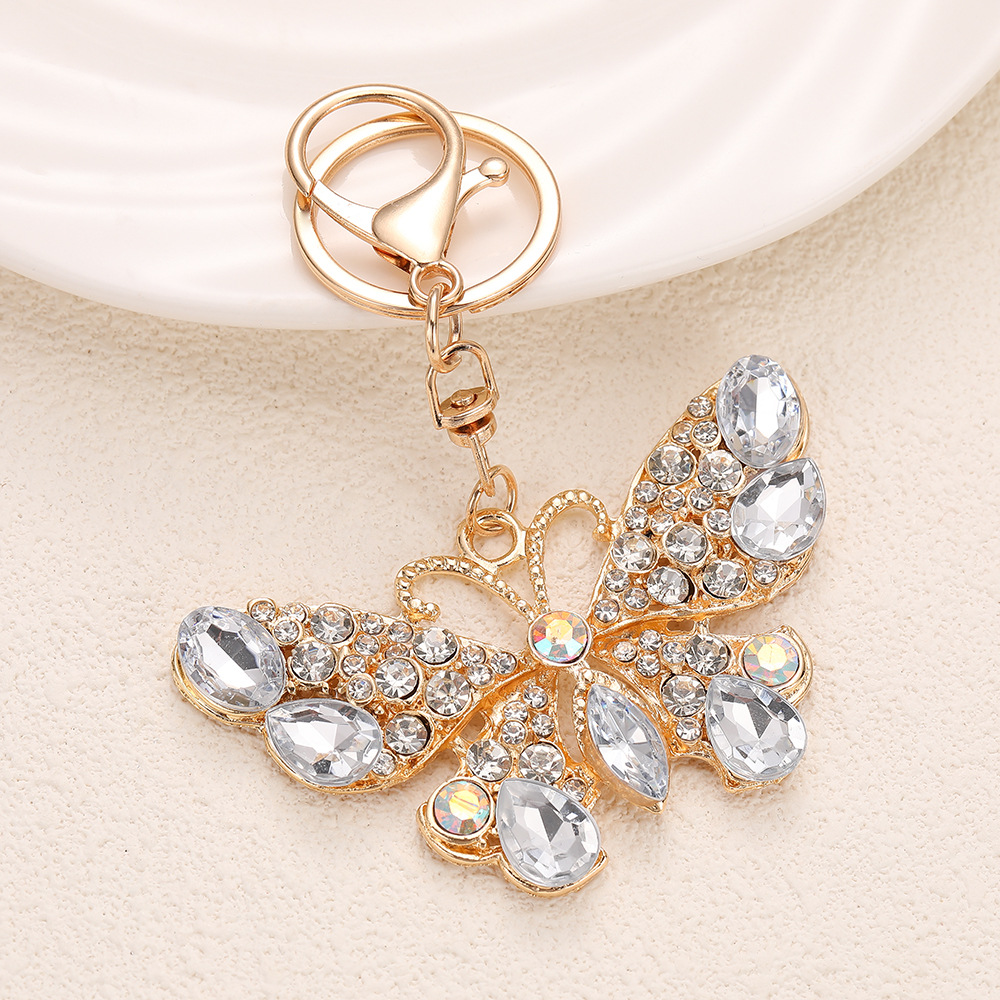Rhinestone Butterfly Keychain Keyring Netby