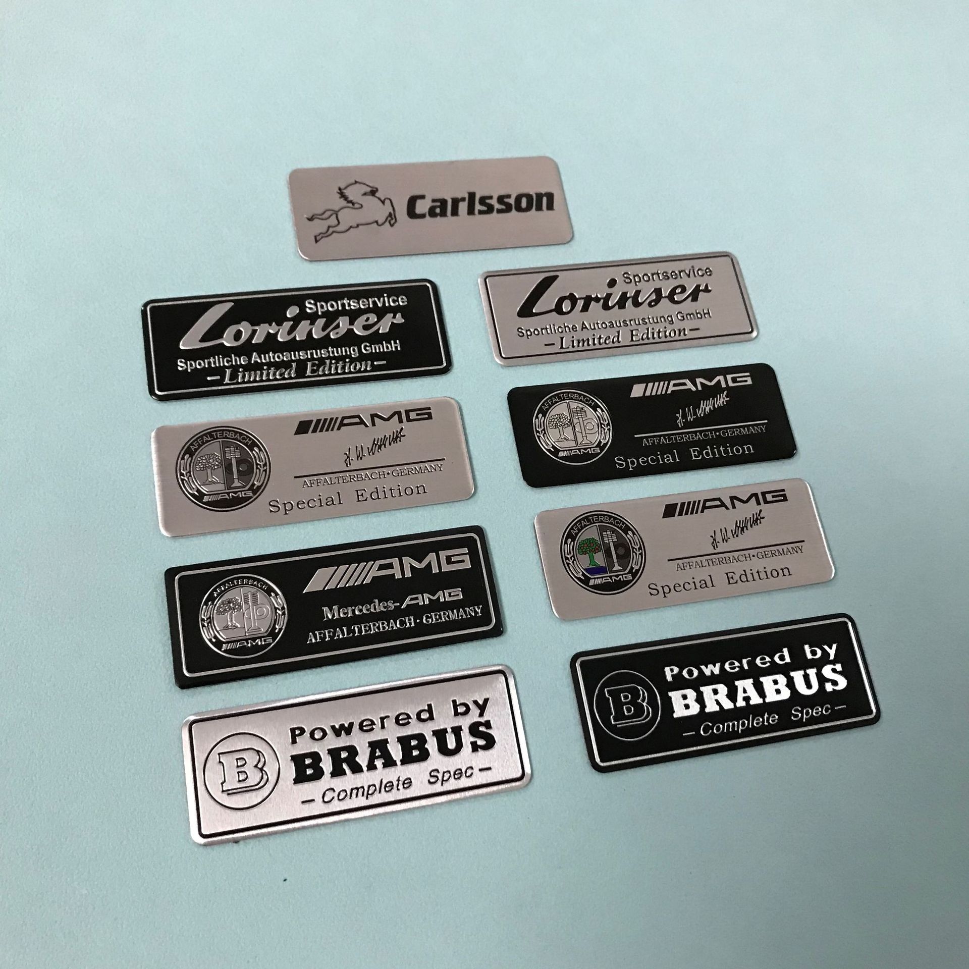 Aluminum Alloy Car Sticker for Mercedes Benz AMG BRABUS Lorinser Carlsson Netby