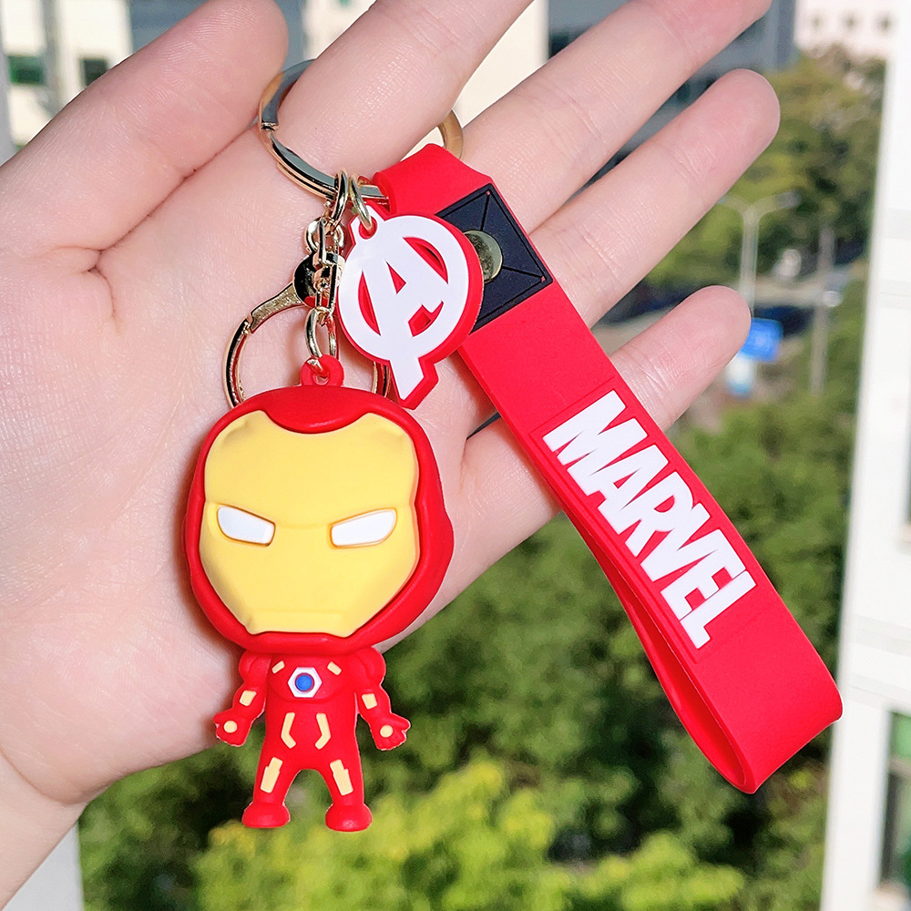 PVC Avengers Superhero Movie Keychain Keyring Captain America Hulk Thanos Spiderman Deadpool Ironman Thor Netby