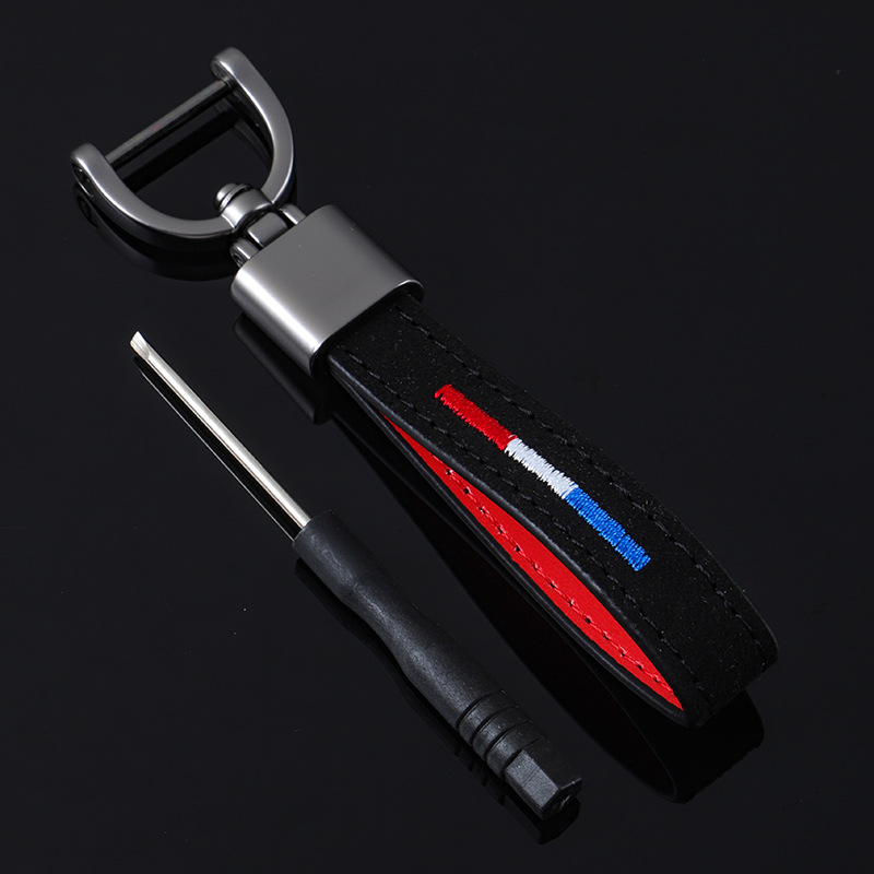 Alcantara National Flag Car Logo Keychain Keyring Keyfob for Italy Germany France BMW Netby