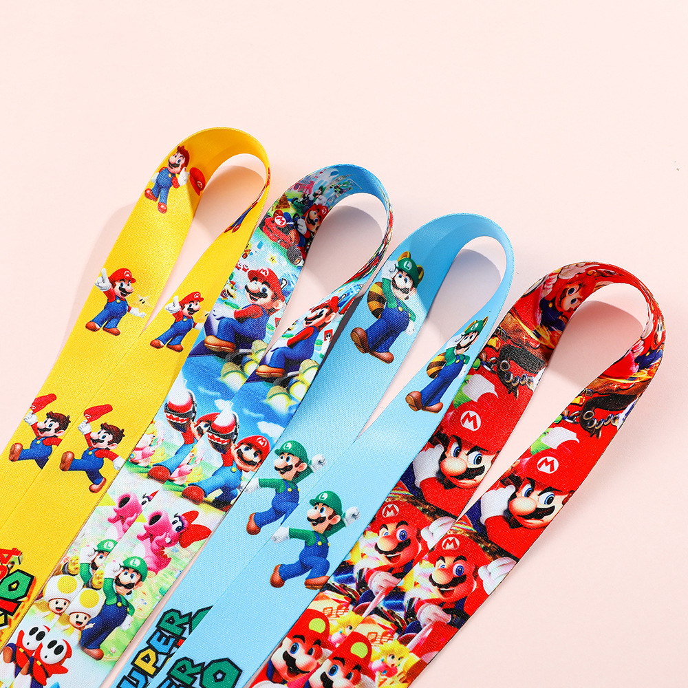 Animation Super Mario Lanyard Keychain Keyring Netby