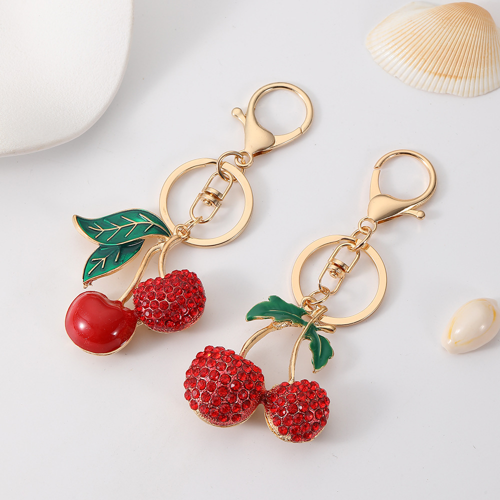 Rhinestone Cherry Keychain Keyring Netby