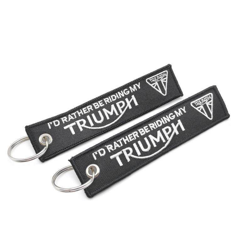 Short Cloth Strip Keyring Keychain for Motorbike with Logo Emblem Badge Netby