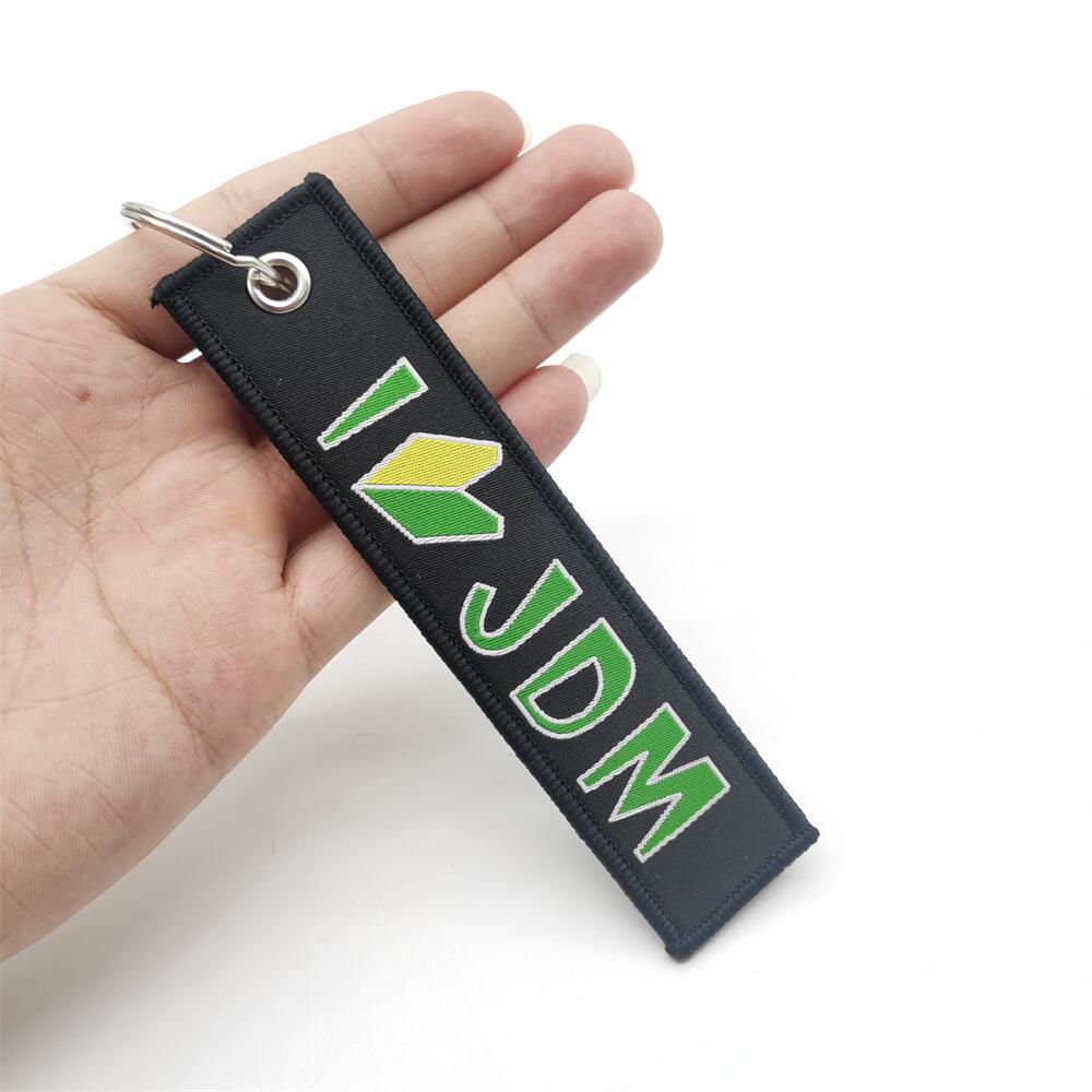 Metal Motorbike Car Logo Cloth Kering Keychain Keyfob for JDM GTI NISMO RALLIART TYPE R HKS TRD NOS Netby