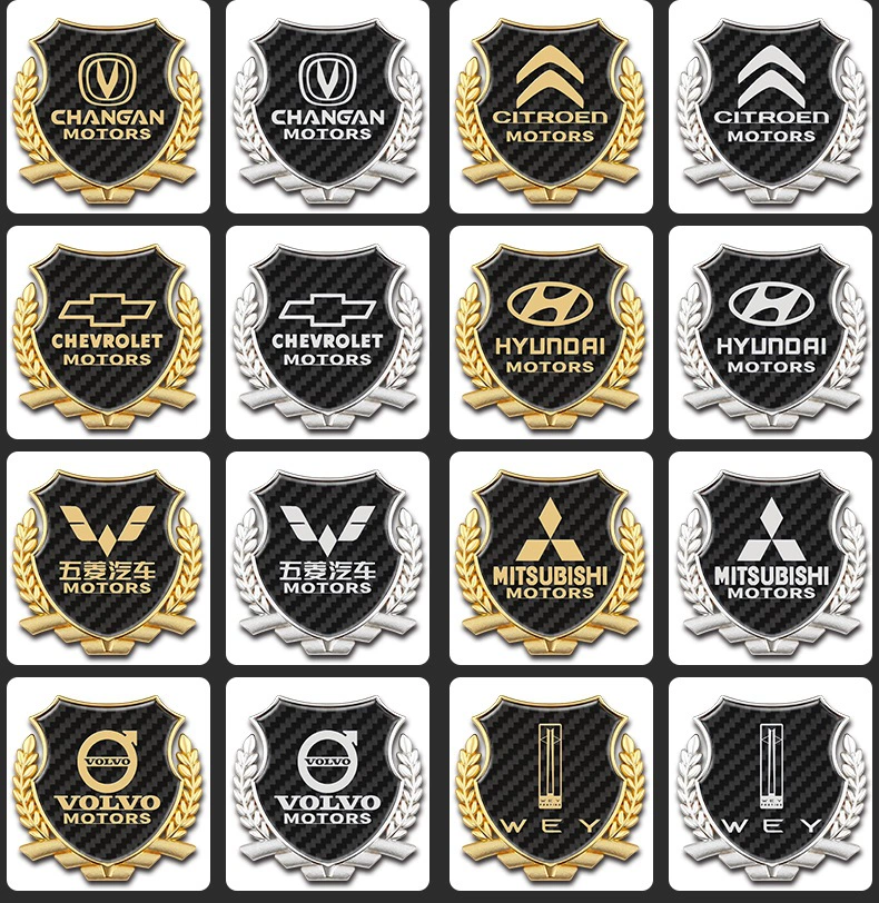 Metal Ear of Wheat Shape Car Side Emblem Badge Golden Silver Color Netby