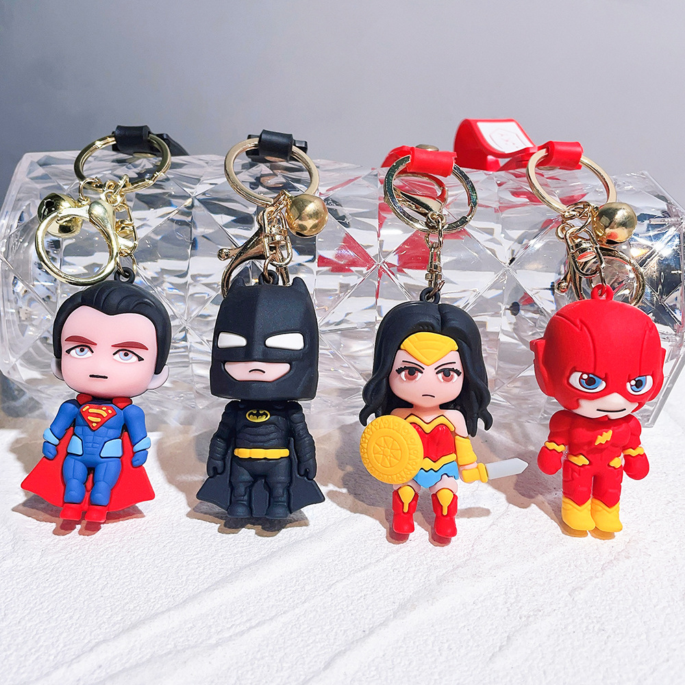 Movie Keychain Superman Batman Wonder Woman Flash Man Keychain Keyring Netby