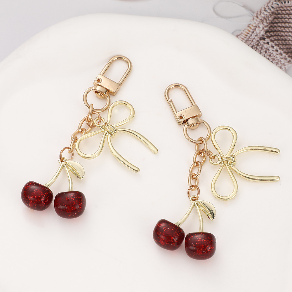 Rhinestone Cherry Keychain Keyring Netby