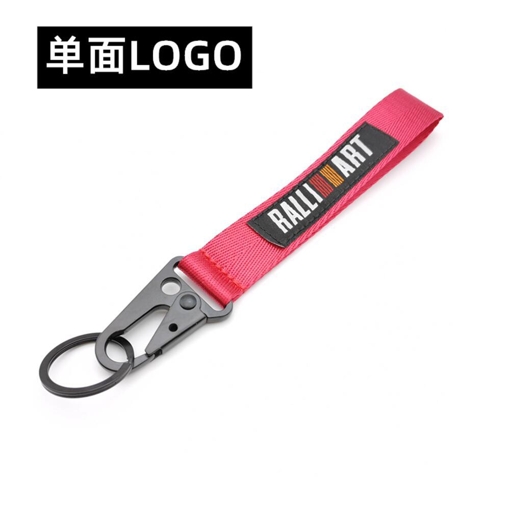 MITSUBISHI RALLIART Eagle Buckle Cloth Car Keychain Keyring Keyfob Wrist Strap Netby