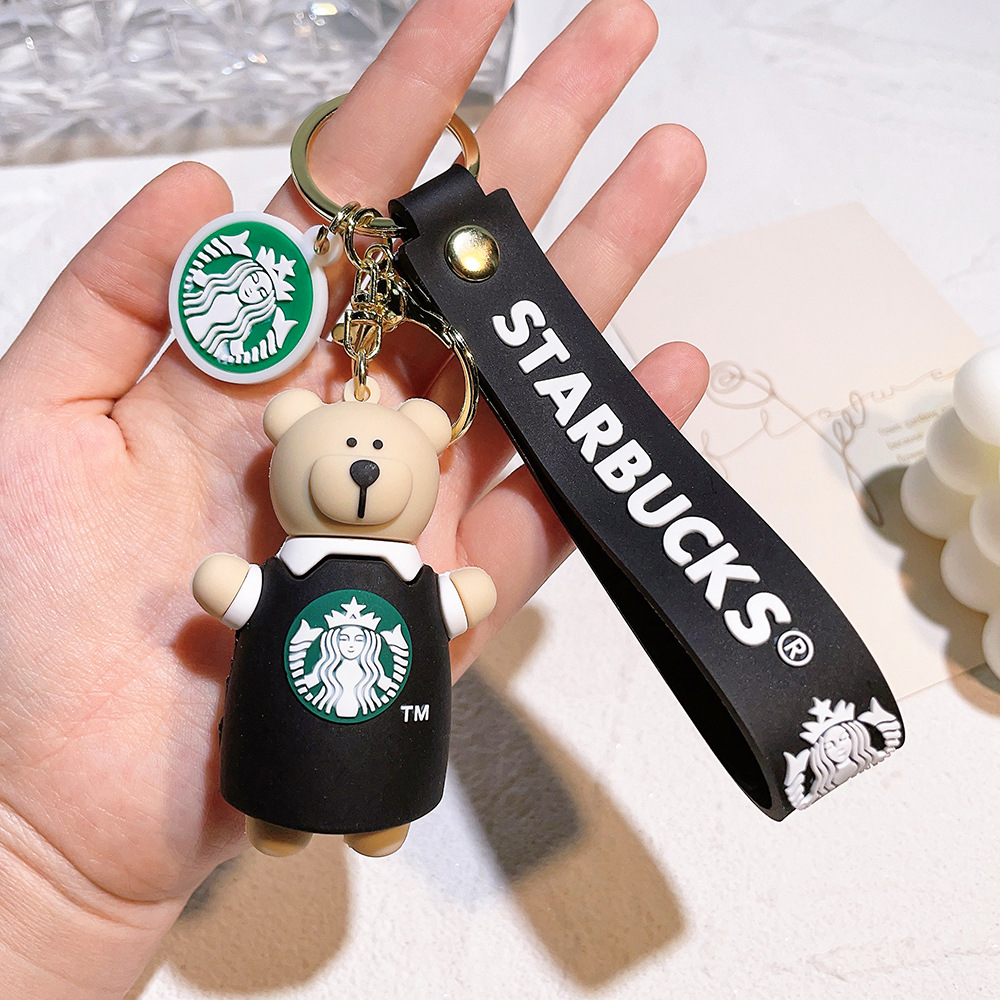 Rubber Starbucks Bear Coffee Cup Keychain Keyring Netby