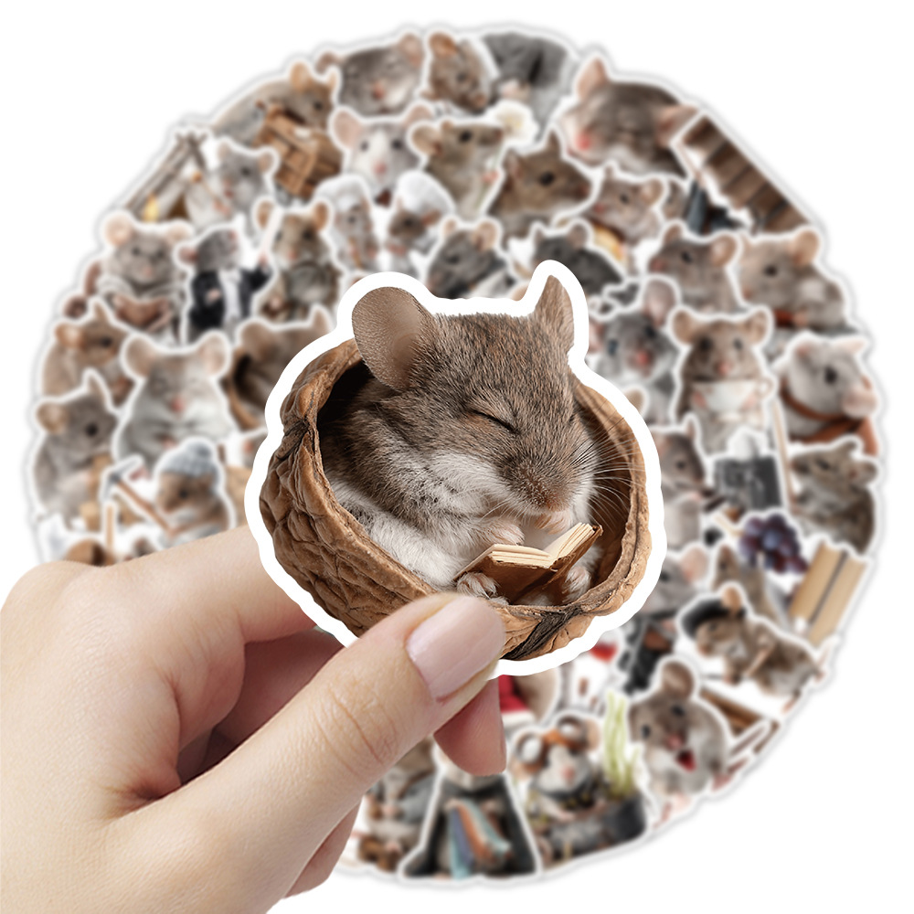 50pcs/pack Chinese Zodiac Mouse Anti Water Sticker Netby