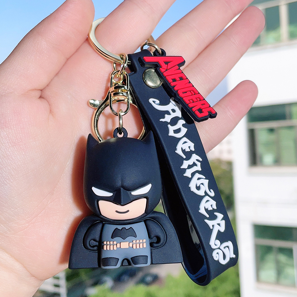 PVC Avengers Superhero Movie Keychain Keyring Captain America Hulk Thanos Spiderman Deadpool Ironman Thor Netby