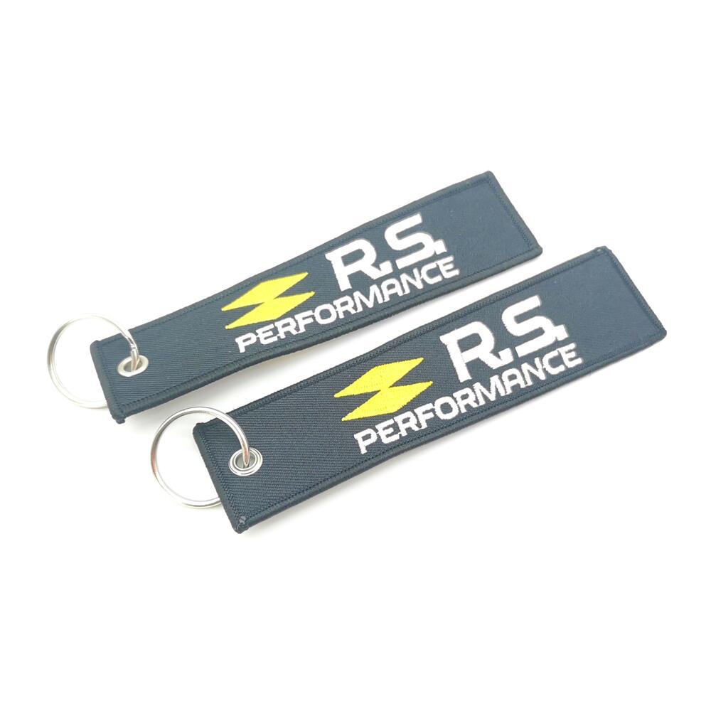 Car logo modified brand textile embroidery cloth key chain hanging TRD MUGEN