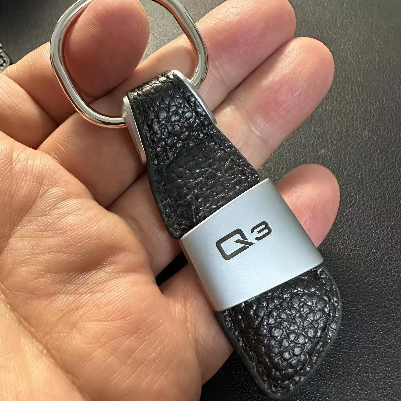 Leather Knife Blade Shape Car Logo Keychain Keyring Keyfob for Audi A3 A4 A5 A6 A7 A8 Q3 Q5 Q7 TT S3 S4 S5 S6 R8 Netby