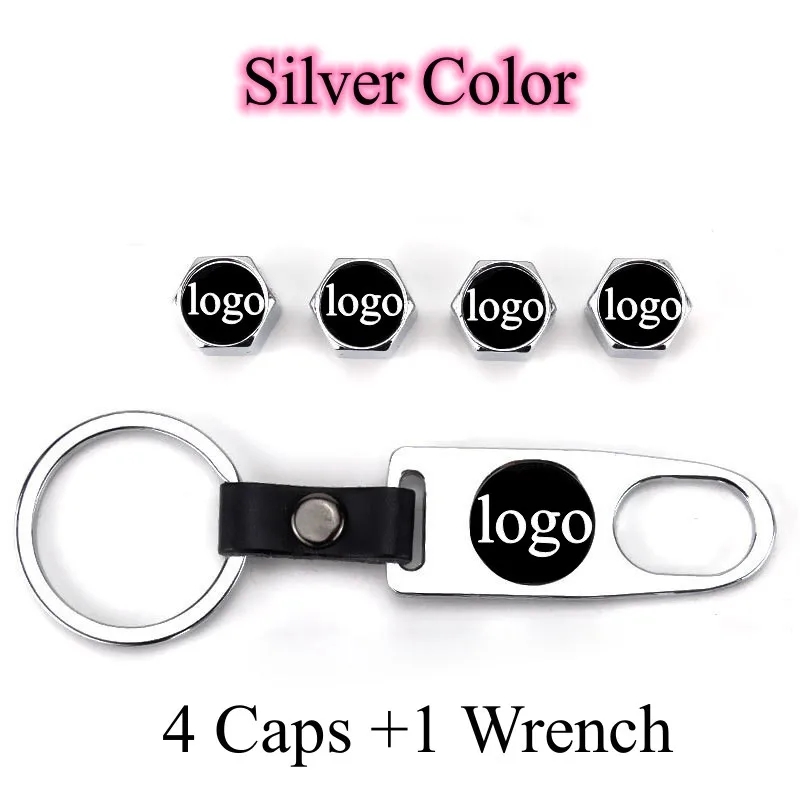 Metal Car Wheel Tire Valve Cap Anti Dust Spanner Wrench With Logo Silver Color Netby