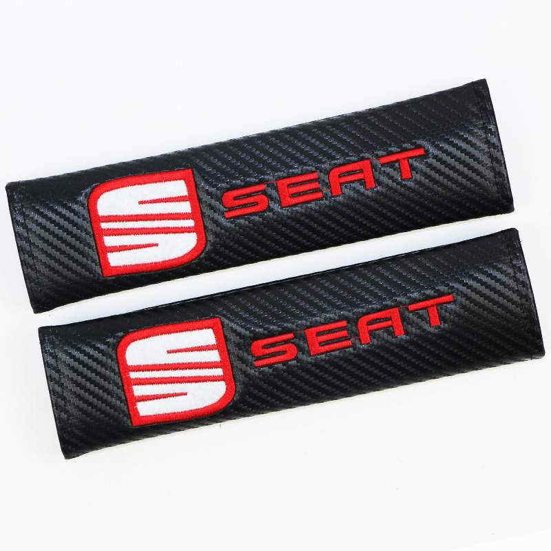 Carbon Fiber Style Car Seat Belt Cover for Audi Benz BMW Corvette VW SKODA Alfa Romeo Netby