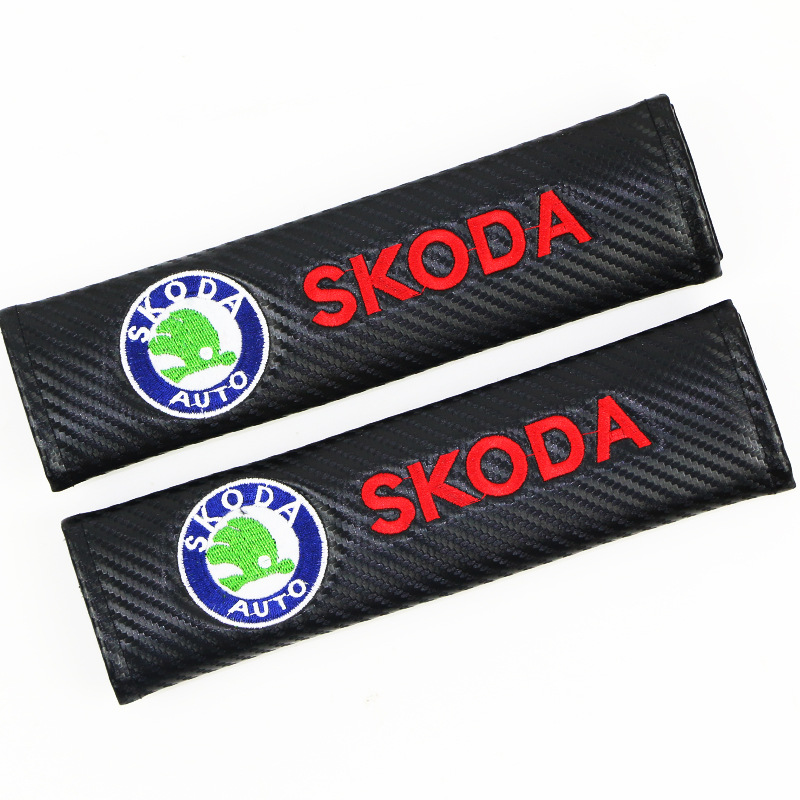 Carbon Fiber Style Car Seat Belt Cover for Audi Benz BMW Corvette VW SKODA Alfa Romeo Netby