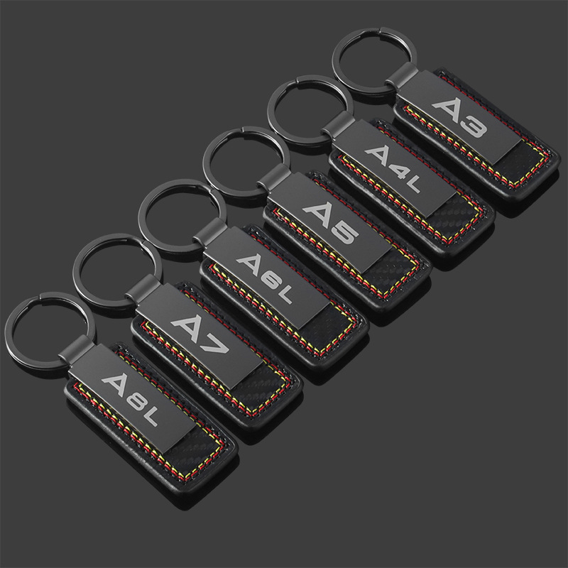 Carbon Fiber Car Logo Keychain Keyring Keyfob for Audi A3 A4L A5 A6L A7 A8L Q2L Q3 Q5 Q7 RS3 RS4 RS5 RS6 RS7 RS8 S3 S4 S5 S6 S7 S8 SQ3 SQ5 SQ7 Netby