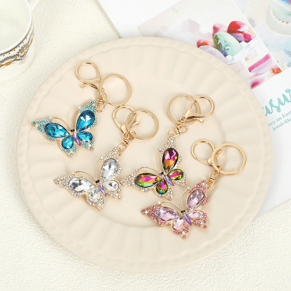 Rhinestone Crystal Butterfly Keychain Keyring Netby