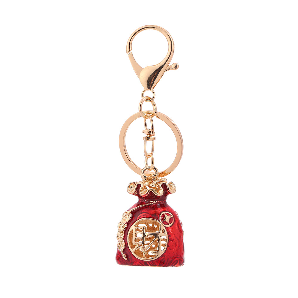 Rhinestone Chinese Fortune Bag Keychain Keyring Netby
